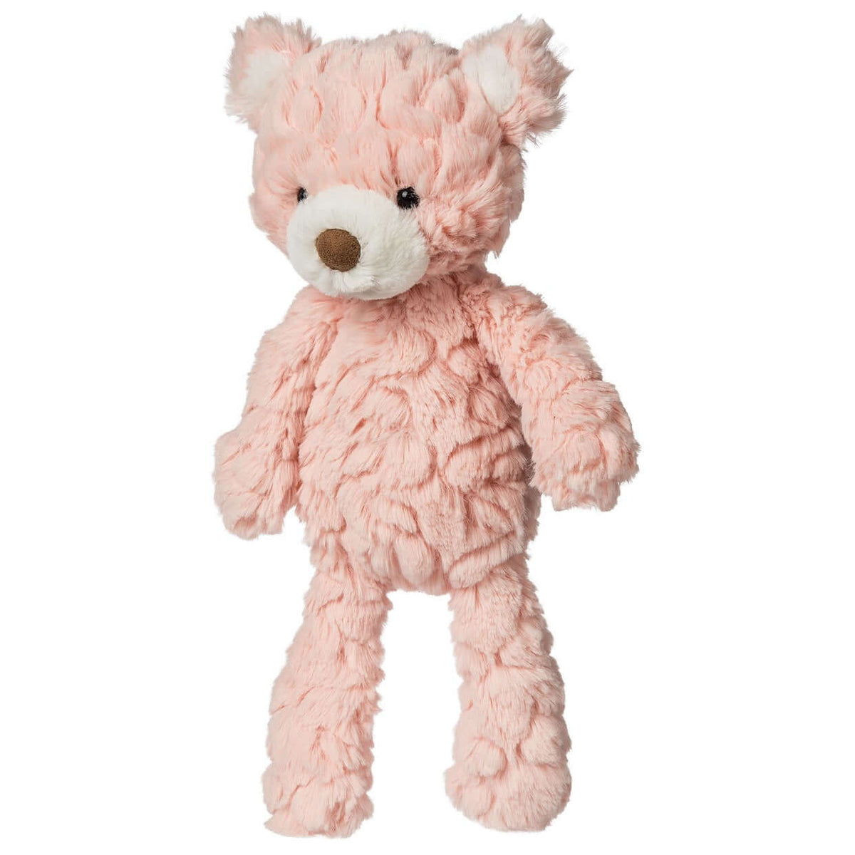 Pink teddy bear plush toy on a white background