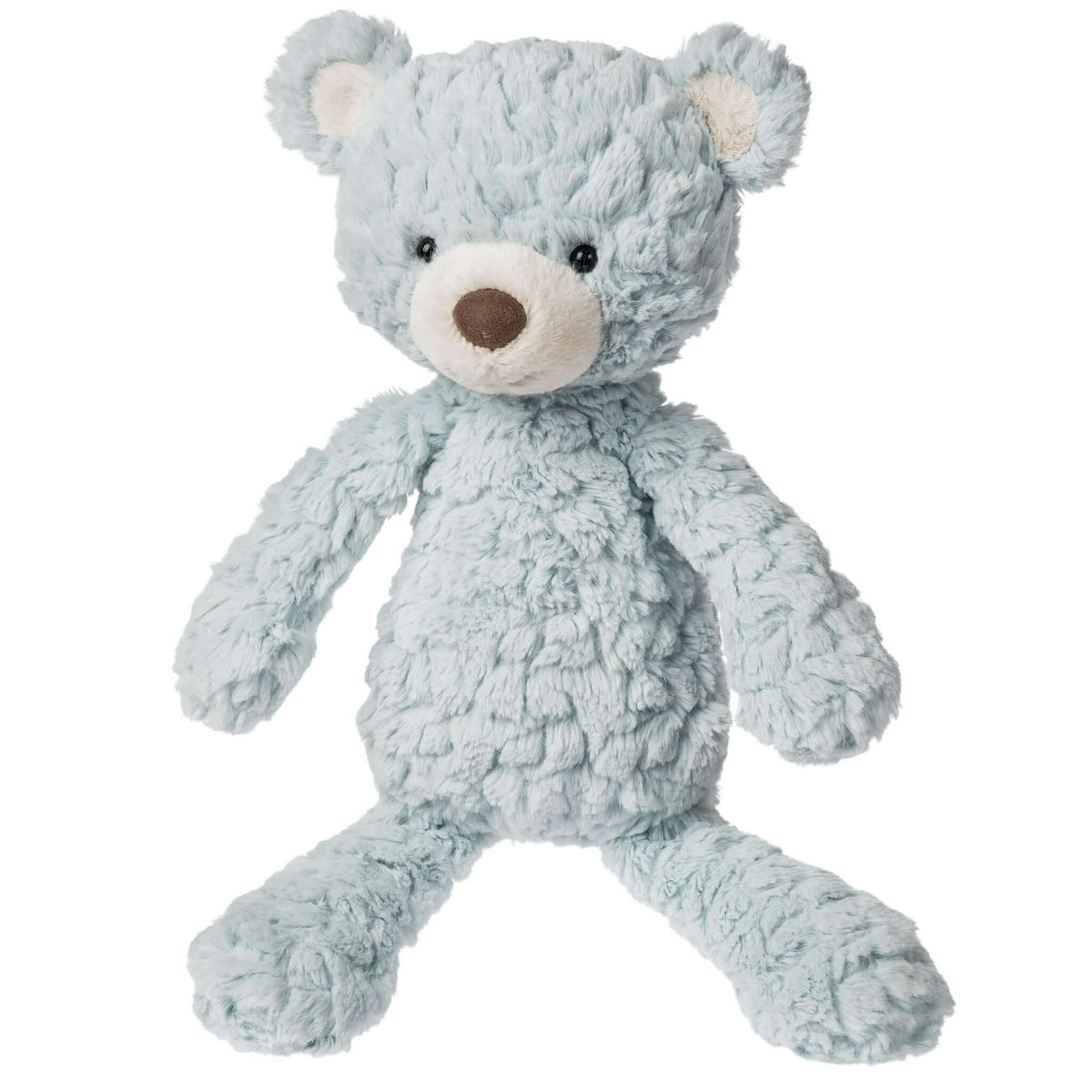Plush teddy bear with a soft texture on a white background